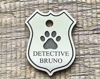 Detektiv Abzeichen Hundemarke, Häuptling Haustiermarke, Sheriffmarke, Katzenmarke, Benutzerdefinierte Hundemarke, Hundehalsbandmarke