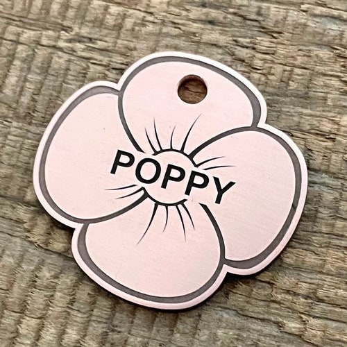 poppy tag for dog collar