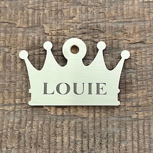 Crown Shape Dog Tag, Queen Pet ID Tag, King Pet Tag, Tiara Cat ID Tag, Custom Dog Tags, Dog Collar Tag