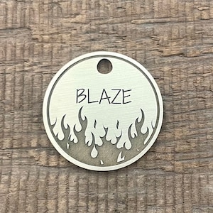 Blaze Dog Tag, Fire Pet ID Tag