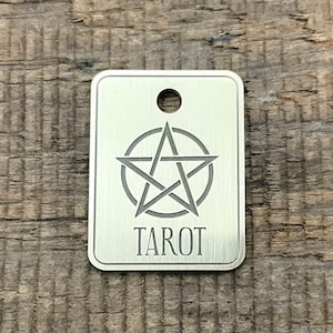 Targhetta identificativa per cani con tarocchi, targhetta identificativa per animali domestici, targhetta identificativa per cani personalizzata, targhetta per collare per cani, targhetta identificativa per cani, targhetta identificativa per gatti