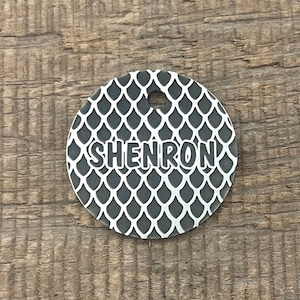 Dragon Scales Pet Tag, Dragon, Cat ID Tag, Personalized Dog Tag