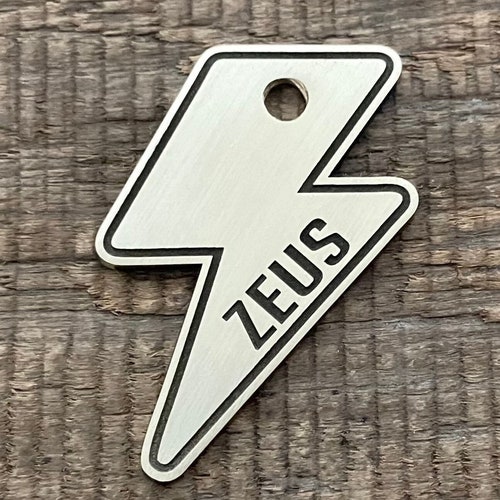 Lightning Bolt Pet Tag Etsy