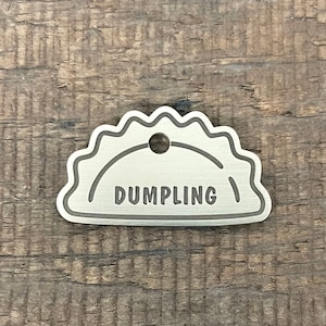 Dumpling Shape Dog Tag, Food Pet ID Tag, Cat ID Tag, Custom Dog Tags, Dog Collar Tag