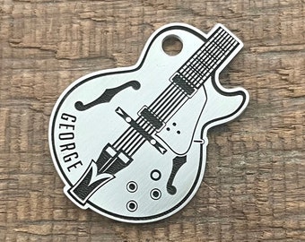 Guitar Shape Pet Tag, Music Dog Tag, Guitar Pick, Ibanez Pet ID Tag, Plectrum, Personalized Dog Tag, Cat Tag, Custom, Dog Collar Tag,