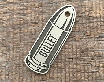 Bullet Shape Dog Tag, Bullet Pet ID Tag, Pet  Tag, Cat ID Tag, Custom Dog Tags, Dog Collar Tag, Custom Shape