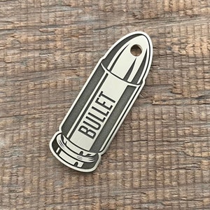 Bullet Shape Dog Tag, Bullet Pet ID Tag, Pet  Tag, Cat ID Tag, Custom Dog Tags, Dog Collar Tag, Custom Shape