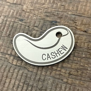 Cashew Nut Shape Dog Tag, Pet ID Tag, Cat ID Tag, Custom Dog Tags, Dog Collar Tag