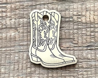 Cowboy Boots Dog Tag, Cowgirl Boots Pet ID Tag, Western Tag, Cat ID Tag, Custom Dog Tags