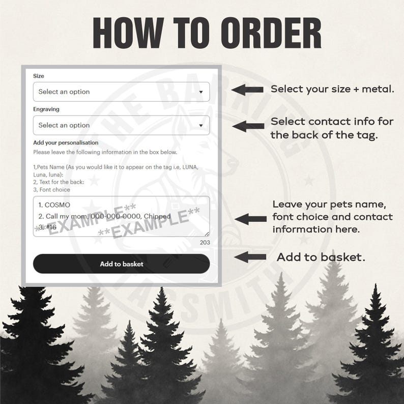 a picture of a forest with trees and the text how to order