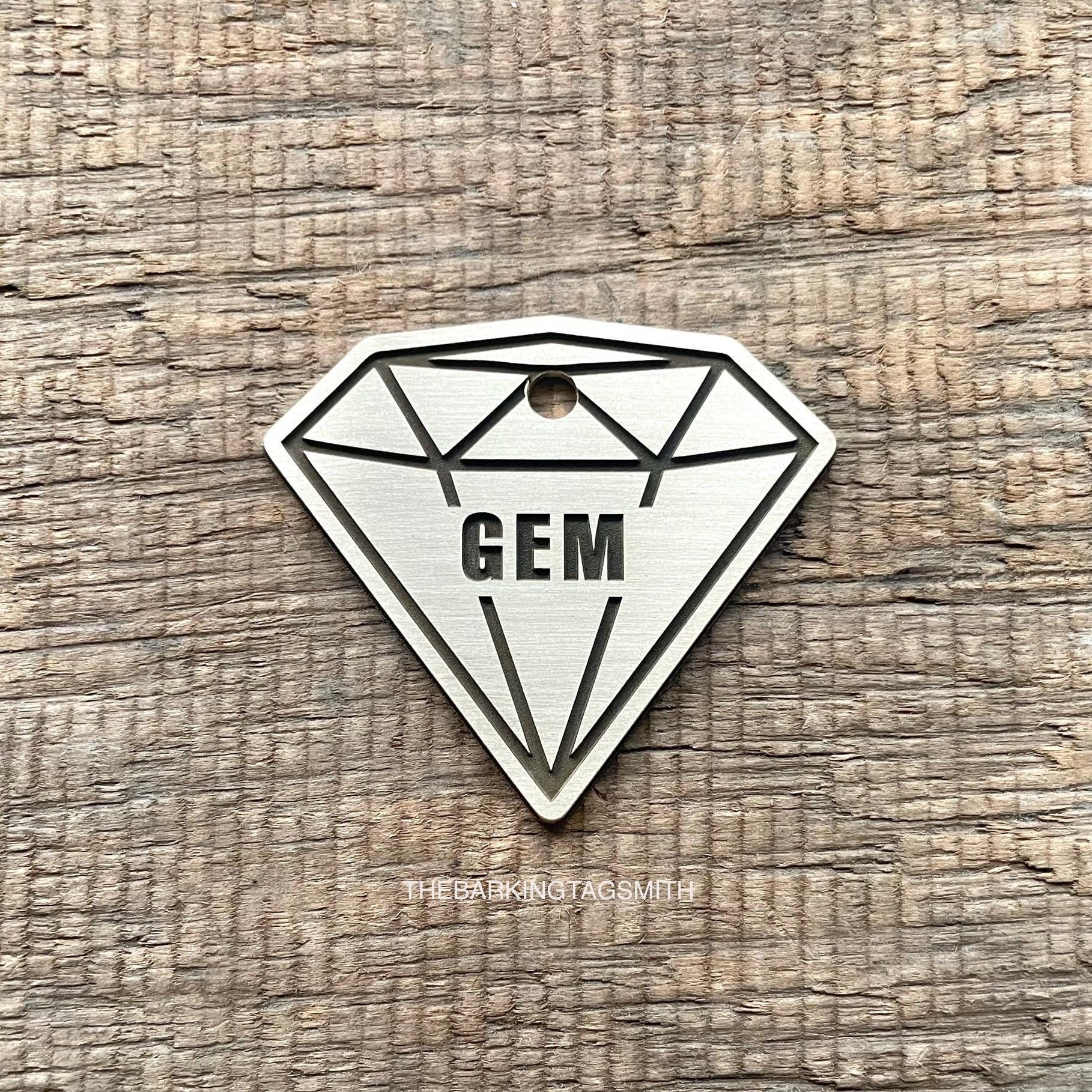 Diamond Shape Dog Tag, Crystal ID Tag, Personalized Dog Tag, Custom, Dog Collar Tag, Dog ID Tag, Cat ID Tag