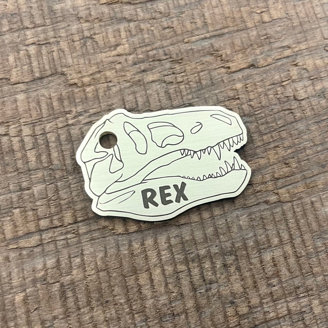 Dinosaur Shape Dog Tag, T-rex Pet ID Tag, Cat ID Tag, Custom Dog Tags ...