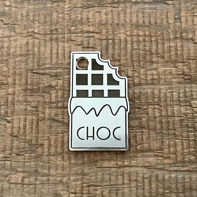 Pet Tag in the shape of a Chocolate Bar