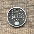 Salem Pet Tag, Cat, Kitten, Pet ID Tag, Personalized Dog Tag, Witch, Bats, Halloween Pet Tag, Custom Dog Tags, Dog Collar Tag, Unique product logo