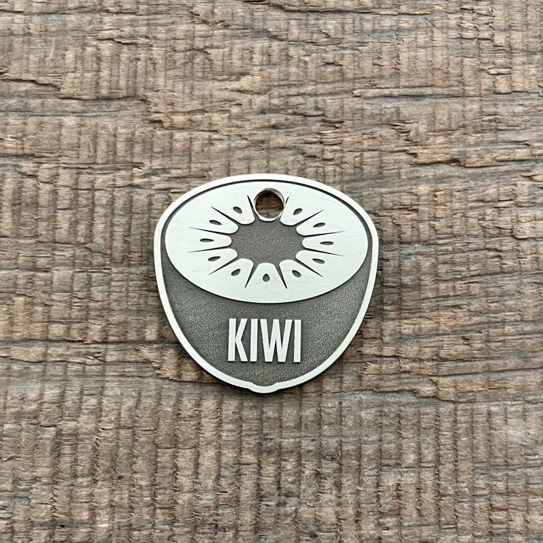 Kiwifruit Dog Tag, Pet ID Tag, Custom Shape Tag, Cat ID Tag, Custom Dog