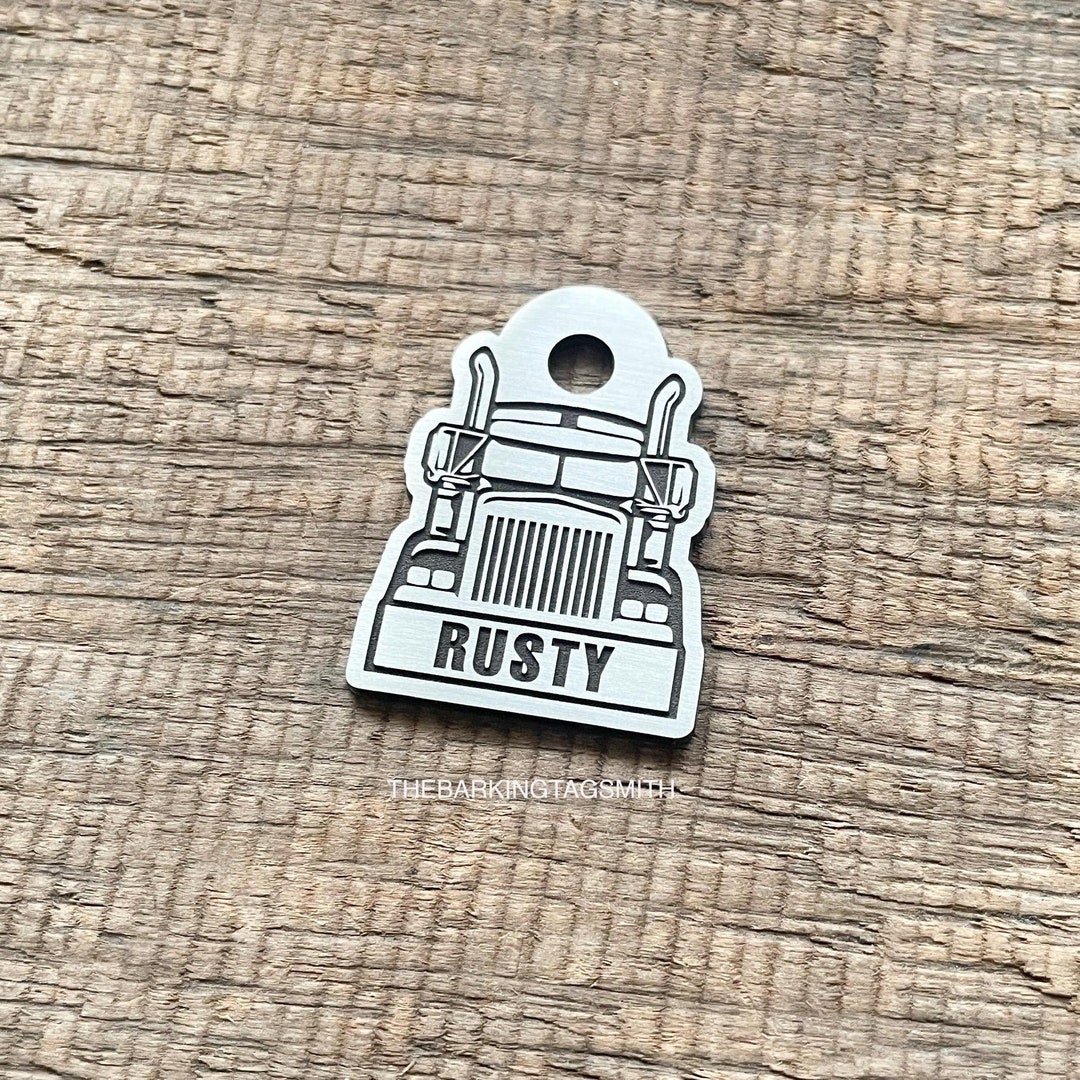 Truck Shape Dog Tag, Mack Pet ID Tag, Lorry Tag, Cat ID Tag, Custom Dog ...