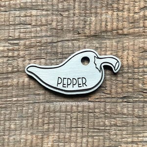 Chilli Shape Dog Tag, Pepper Pet ID Tag, Spicy Pet Tag, Cat ID Tag, Custom Dog Tags, Dog Collar Tag