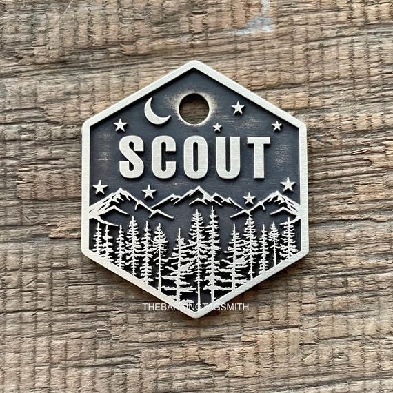 Dog Tag, Pet ID Tag, Dog Collar Tag, Dog Name Tag, Personalized Dog Tag, Microchip Pet Tag, Mountain Dog Tag, Luna, Unique, Cute, thick