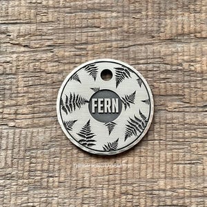 Fern Dog Tag, Pet ID Tag, Cat ID Tag, Personalized Dog Tag, Pet Tag, Custom Dog Tags, Dog Collar Tag, Floral