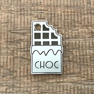 Chocolate Bar Dog Tag, Pet ID Tag, Personalized Dog Tag, Microchip Pet Tag, Custom Dog Tags, Fudge,, Dog Collar Tag, Unique, Cute, Thick image 2