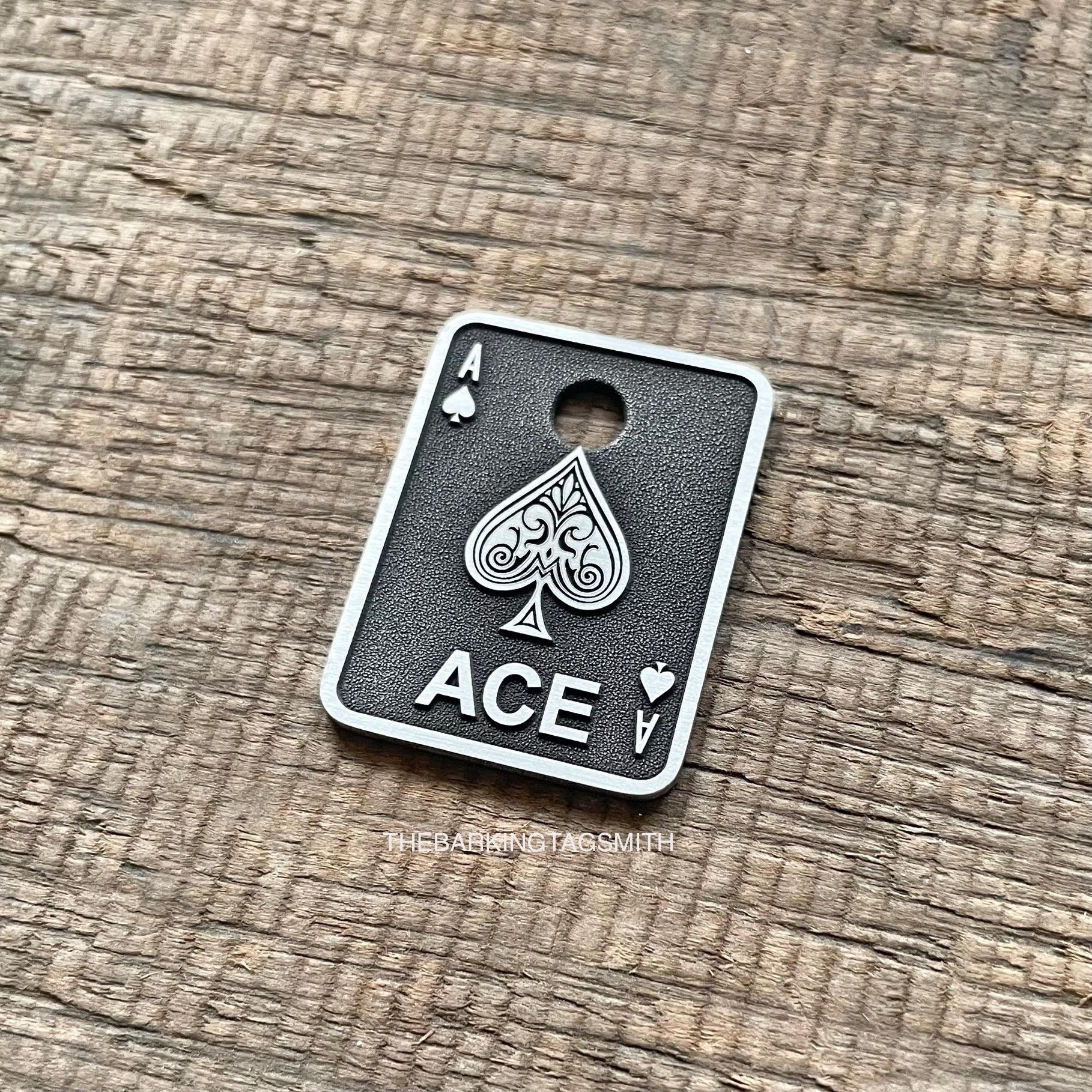 Ace Of Spades Dog Tag, Pet ID Tag, Personalized Dog Tag, Custom, Dog Collar Tag, Dog ID Tag, Cat ID Tag