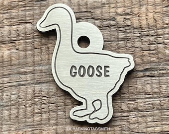 Placa de identificación para perros con forma de ganso, placa de identificación para mascotas, placa de identificación personalizada para perros, personalizada, placa para collar de perro, placa de identificación para perros, placa de identificación para gatos