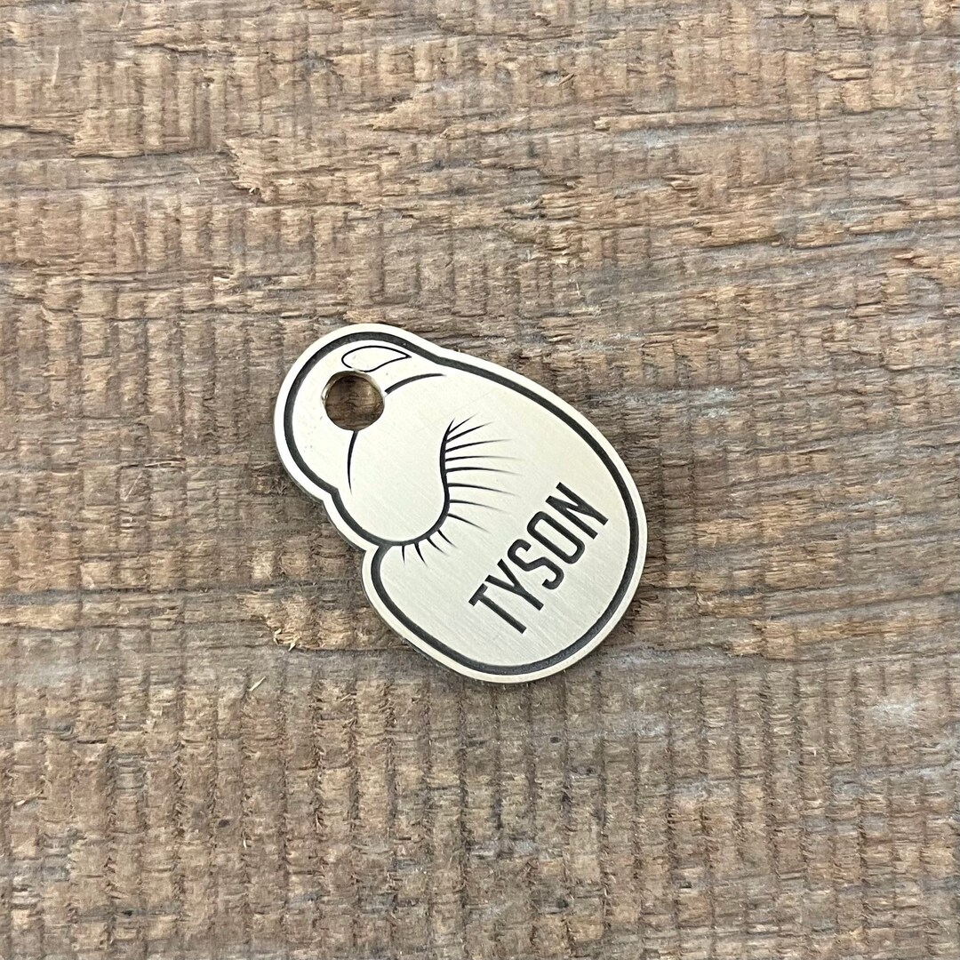 Boxing Glove Dog Tag, Boxer Pet ID Tag, Custom Shape Tag, Cat ID Tag