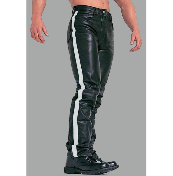 Pantaloni Karl Lagerfeld | Pantaloni Biker in Pelle Nero Uomo – Conflict  Voices