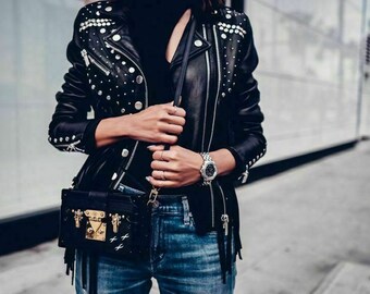 leather jacket with studs