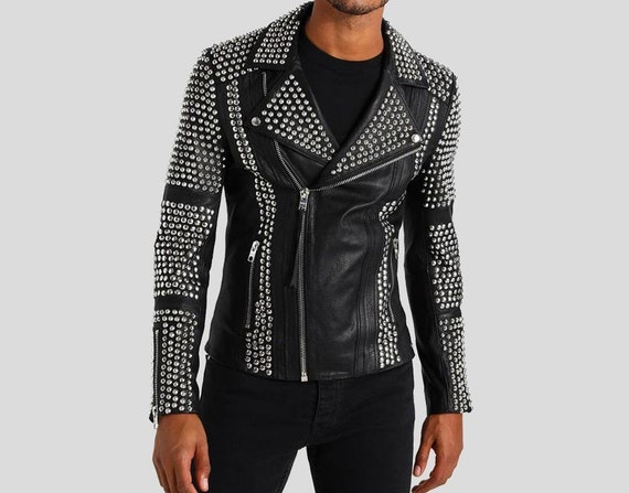 Studded Motorcycle Leather Jacket