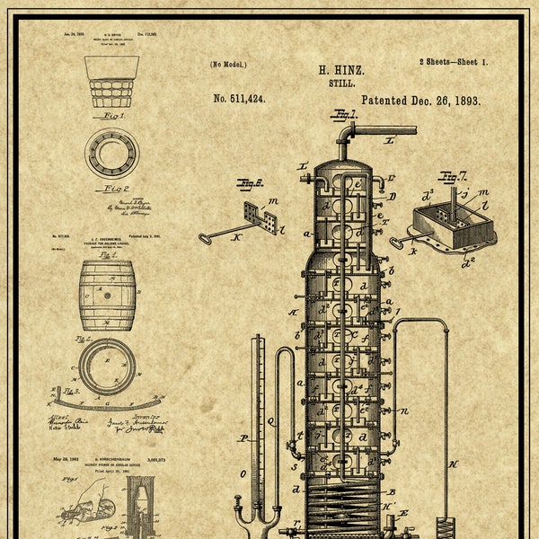 Whiskey Patent Print, Downloadable Prints, Vintage Whiskey, Whiskey Still, Instant Download, Bourbon, Bar and Pub Decor, Man Cave Wall Art