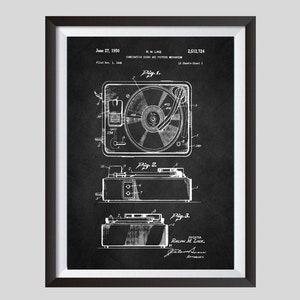 Record Player Patent Blueprint Art, HI-FI Poster, Musician Gift, Music Room Decor, Vinyl Record Turntable, Studio Recording,Digital Download