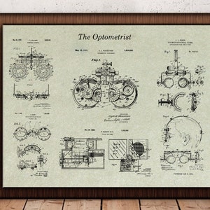 Optometry, Group of Patents, Optometrist Gifts, Medical Art, Bifocal Lenses, Optician Medical Tools, Blueprint Poster, Patent Prints