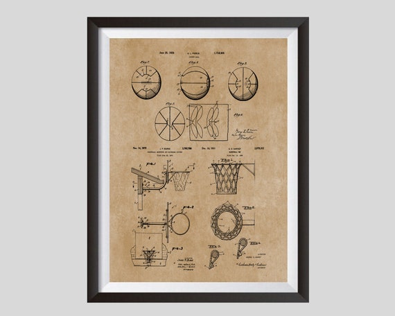 Basketball Gifts Group of 3 Patents, Basketball Art Print, Boys Room Sports Poster, Coach Gift Idea, Basketball Hoop, Basketball, Backboard