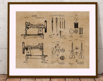 Décoration de salle de couture : affiche imprimée brevet de couturière (téléchargement numérique)