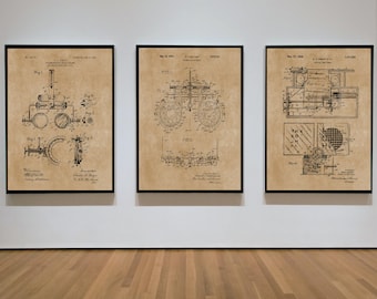 Optometry, Patent Print Set of 3, Optometrist Gifts, Medical Art, Optician Medical Tools, Group of 3 Blueprint Poster, Optical Patent Prints