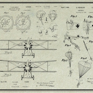 Airplane Decor, Aviation Art, Patent Design, Aviation Decor, US Patent, Airplane, Aviation, Airplane Art, Blueprint Poster, Pilot Gift, Wall