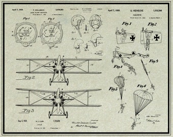 Airplane Decor, Aviation Art, Patent Design, Aviation Decor, US Patent, Airplane, Aviation, Airplane Art, Blueprint Poster, Pilot Gift, Wall