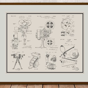 Old Film Camera Patent Prints, Downloadable Blueprint Wall Art, Movie Reel, Film Strip, Movie Film Camera, INSTANT DOWNLOAD