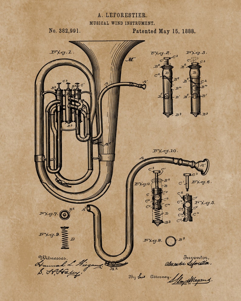Orchestra Tubas Bluework Embroidery