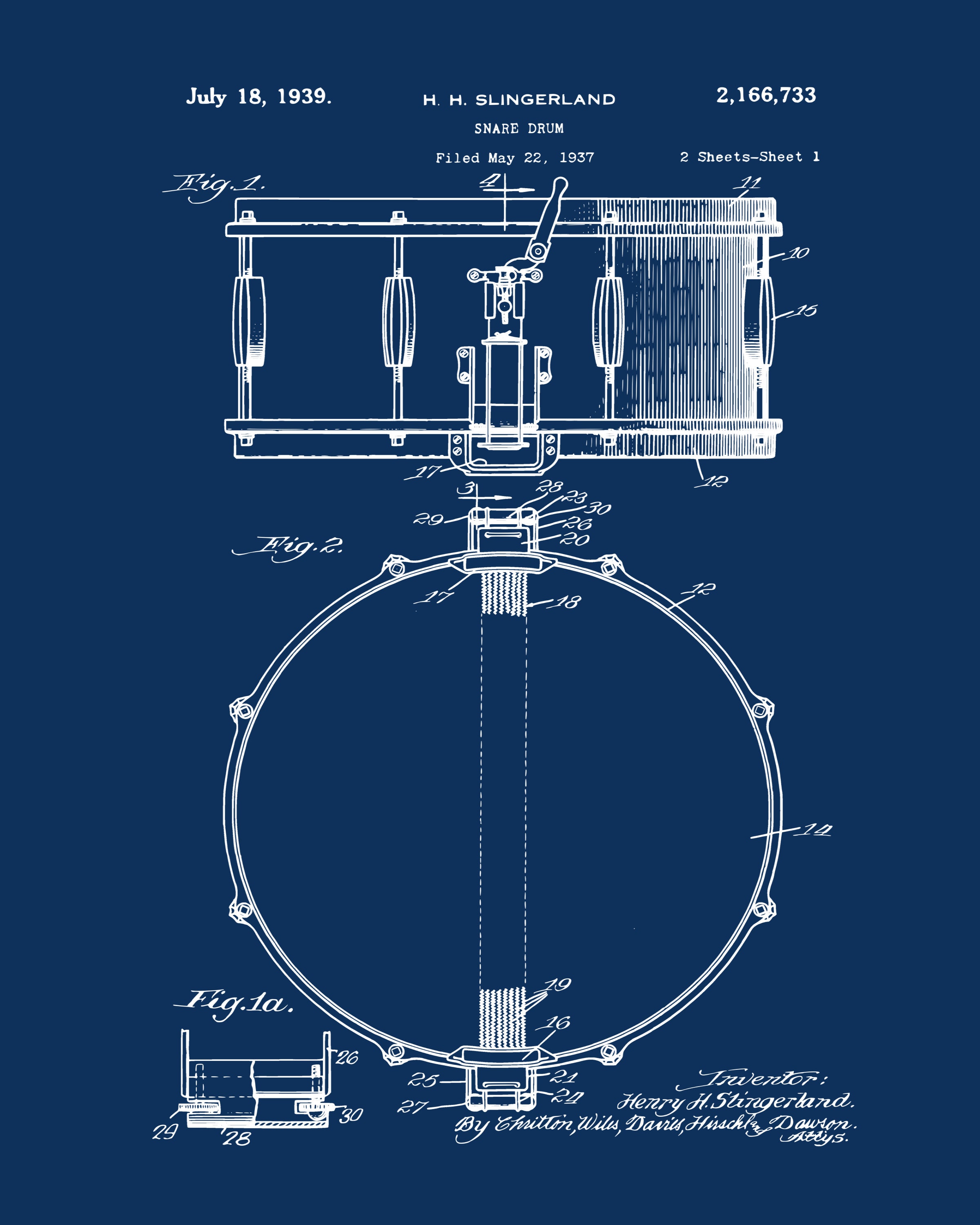 Drum Art Patent Posters Group of 3 Drum Set Drummer Gift Etsy