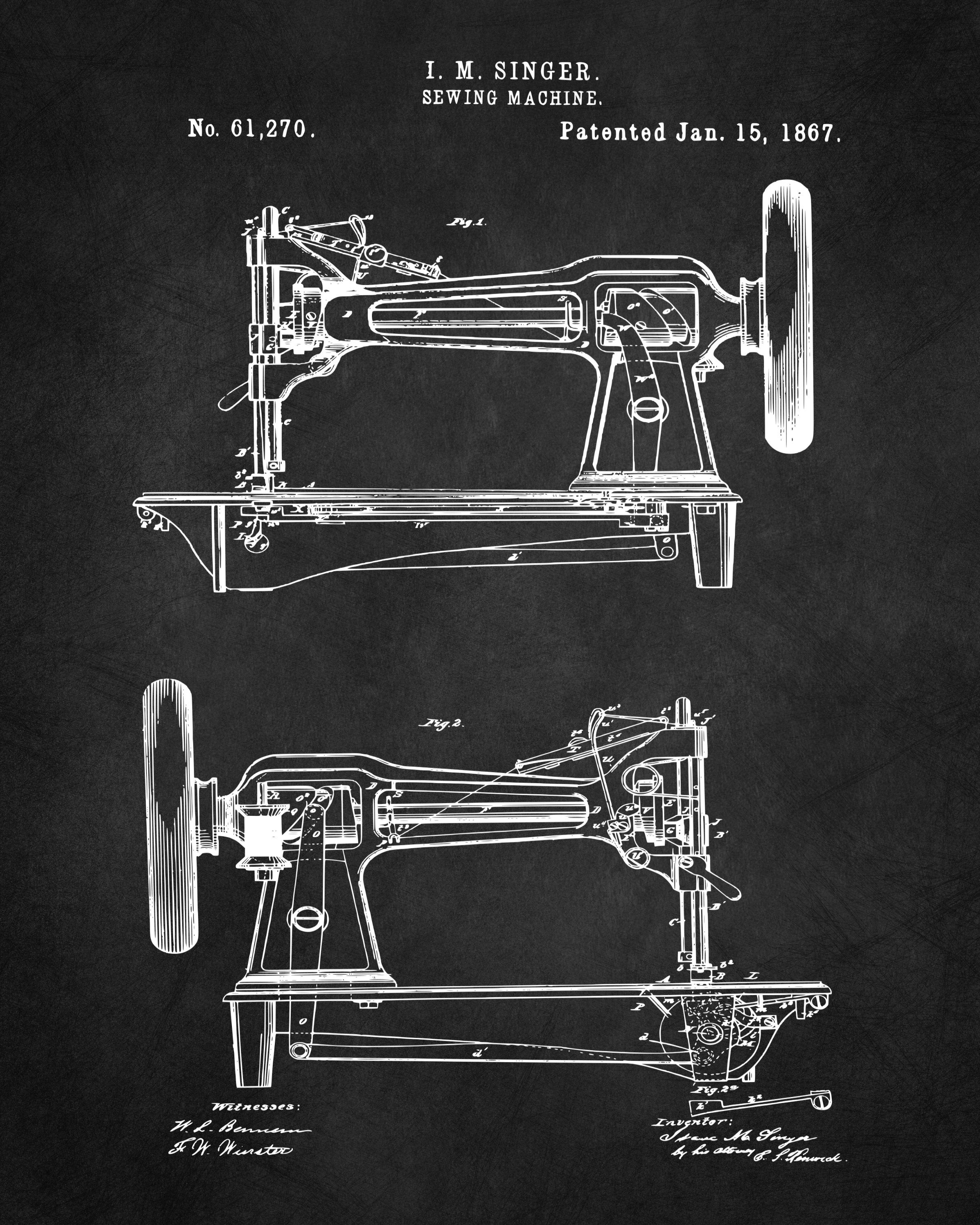 Set of 3 Sewing Machine Dressmaking Patent Prints Sewing Room Etsy
