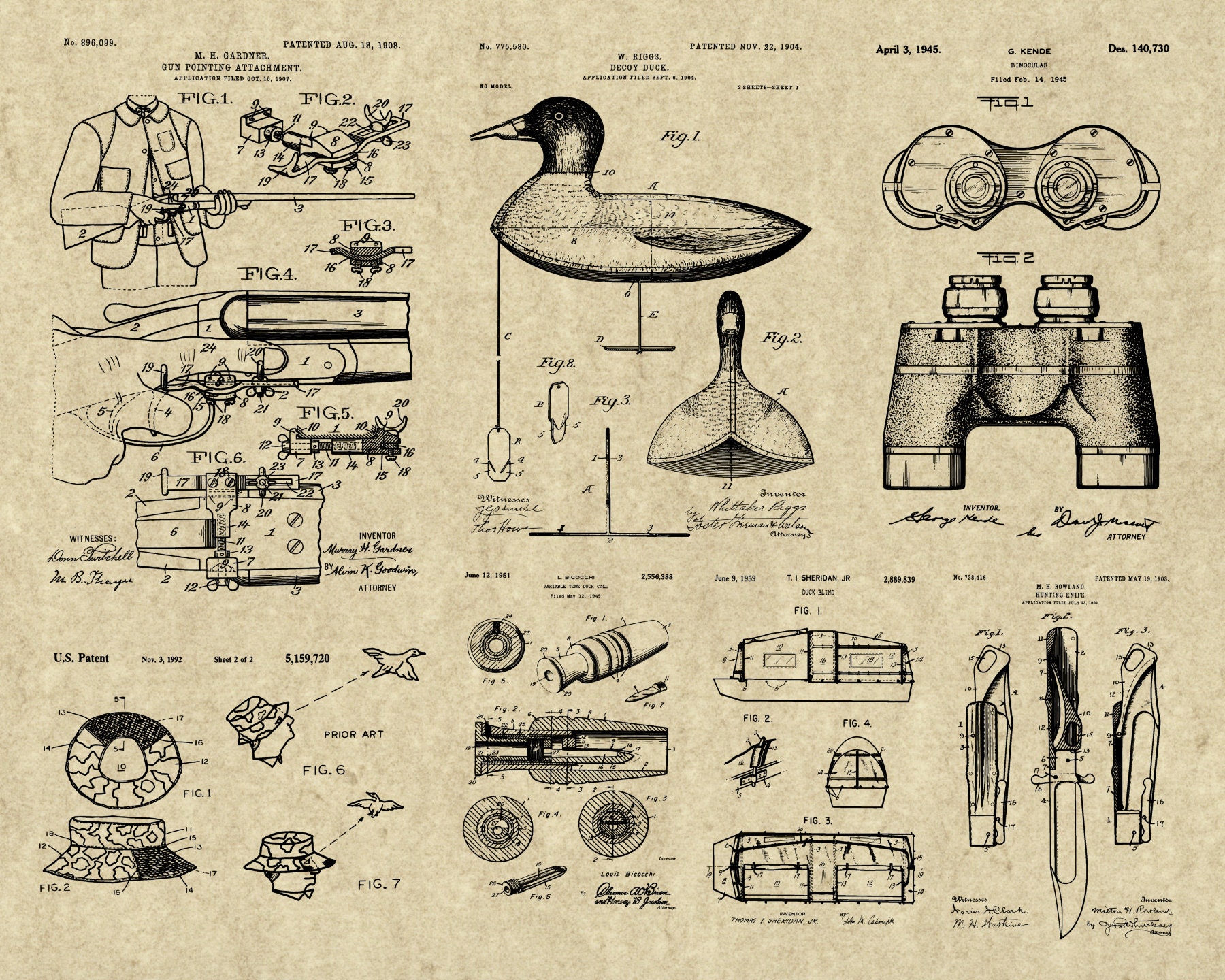 Duck Hunting Outdoorsman US Patent Blueprint Poster Hunting - Etsy México
