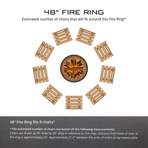 Anillo para fogata personalizado, anillo de acero resistente, diseño de fauna de los bosques del norte, fogata exterior personalizada, regalo del Día del Padre para papá imagen 6