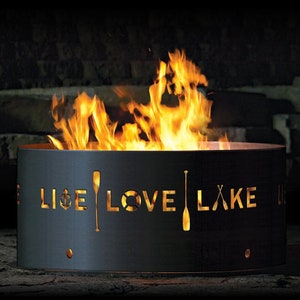 Live Love Lake XT Tall Fire Pit Ring, 16&quot; Tall, Heavy Duty, Great gift for nature lover, Fire Pit, Great gift for cabin