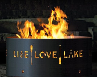 Live Love Lake XT Tall Fire Pit Ring, 16" Tall, Heavy Duty, Great gift for nature lover, Fire Pit, Great gift for cabin