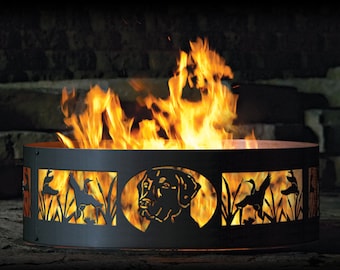 Labrador Retriever Fire Pit Ring, 12" Tall, Heavy Duty, Mans Best Friend, Gift for the dog lover