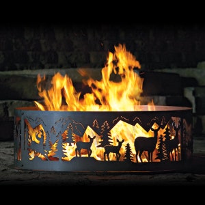 Whitetail Deer Heavy Duty Feuer Ring, 12&quot; groß, Deer Hunter Geschenk, Deer Camp Geschenk, Feuerstelle, Geschenk für die Hütte