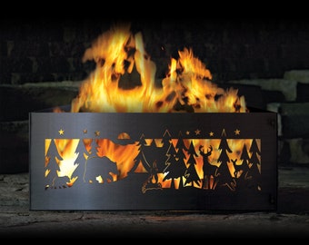 Northwoods Fire Pit Ring, 30" Square, 12" Tall, Heavy Duty, Great gift for nature lover, Fire Pit, Great gift for cabin