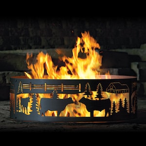 Farmer Fire Pit Ring, 12&quot; Tall, Heavy Duty, Gift for the farmer